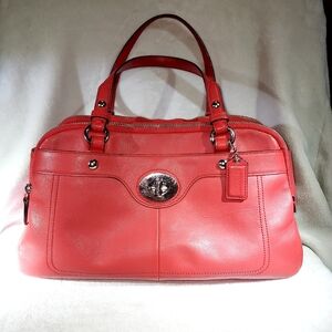 Lipstick red Coach Penelope Satchel, smooth leather